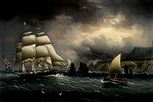 The Clipper Ship "Flying Cloud" off the Needles, Isle of Wight, by James E. Buttersworth, 1859-60